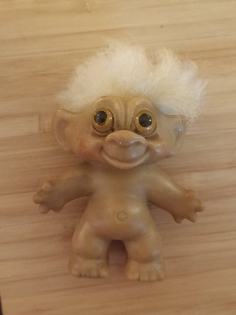 Retro vintage 60s troll doll amber eyes 3"